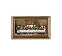 DECORARTS -The Last Supper, Leonardo da Vinci Classic Art Reproductions. Giclee Print& Museum Quality Framed Art for Wall Decor. 24x12, Framed size: 29x17
