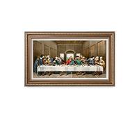 DECORARTS -The Last Supper, Leonardo da Vinci Classic Art Reproductions. Giclee Print& Museum Quality Framed Art for Wall Decor. 30x16, Framed size: 35x21