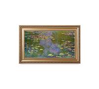 DECORARTS - Water Lilies Claude Monet Giclee Fine Art Print in Embossed Gold Frame. Framed Size: 36x22