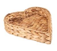 Decorasian Heart Basket Tray in Heart Shape Braided from Seagrass - Water Hyacinth 26 cm - Heart Bowl
