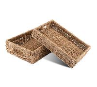 Decorasian Woven Seagrass Rectangular Storage Basket / Tray