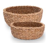 Decorasian Woven Seaweed Bowls - Decorative Round Storage Basket Set, Diameter 30 cm + Diameter 25 cm