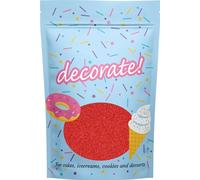 decorate! - 100s and 1000s - Bright Red Cake Topper Sprinkles - 500g Edible Matt Ball Cupcake Decorations - For Weddings, Christenings & Valentine's Day and Xmas Parties