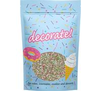 decorate! - 100s and 1000s - Twinkle Christmas Red, Green, White and Silver Mix Cake Topper Sprinkles - 500g Edible Glimmer Festive Cupcake Decorations - Ideal For Xmas Themed Party Cakes And Bakes