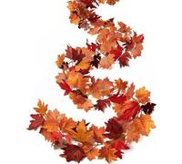 Decorate and pull flowers,2 Pack Fall-Garland, Fall-Decor Maple Leaf, 6ft Foliage Mantle Vine Artificial Fall-Decorations for Home, Fireplace, Mantle, Front Door, Thanksgiving Decor (Chic Terracotta)