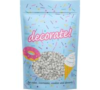 decorate! - Christmas Silver Snowflake Sugar Shapes Cake Topper Sprinkles - 400g Edible Glimmer Sugar Cupcake Decorations - For Xmas Themed Party Cakes And Bakes