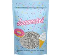 decorate! - Macaroni Rods - Silver Christmas Cake Topper Sprinkles - 500g Edible High Shine Cupcake Decorations - Party Sprinkles, Ideal For Christmas and WeddingThemed Cakes and Bakes