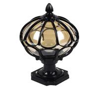 Decorate Outdoor Column Light V-Intage Outside Post Light Mid Century Modern Globe Glass Pier Mount Light Fixture Bronze Lantern Patio Lamp/Black/18Cm/7.1