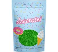 decorate! - Pearls - 4mm - Green Christmas Cake Topper Sprinkles - 500g Edible Polished Cupcake Decorations - Party Sprinkles, Ideal For Christmas and St Patrick's Day Themed Cakes and Bakes