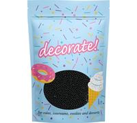 decorate! - Pearls - 4mm - Pure Black Halloween Cake Topper Sprinkles - 500g Edible Matt Cupcake Decorations - Party Sprinkles, Ideal For Spooky Themed Cakes and Bakes