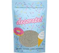 decorate! - Pearls - 4mm - Silver Christmas Cake Topper Sprinkles - 500g Edible High Shine Cupcake Decorations - Party Sprinkles, Ideal For Christmas and Wedding Themed Cakes and Bakes