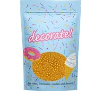 decorate! - Pearls Mix - Glimmer Gold Cake Topper Sprinkles - 500g Edible Shimmer Ball Cupcake Decorations - For Weddings, Christenings & Christmas Parties