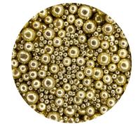 decorate! - Pearls Mix - High Shine Gold Cake Topper Sprinkles - 500g Edible Shimmer Ball Cupcake Decorations - For Weddings, Christenings & Christmas Parties