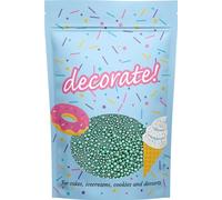 decorate! - Pearls Mix - High Shine Green Cake Topper Sprinkles - 500g Edible Shimmer Ball Cupcake Decorations - For Weddings, Christenings & Hulk and Minecraft Themed Parties