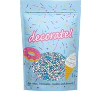 decorate! - Pearls Mix - High Shine Multicoloured Cake Topper Sprinkles - 500g Edible Shimmer Ball Cupcake Decorations - For Weddings, Christenings & Summer Parties