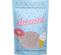 decorate! - Pearls Mix - High Shine Silver Cake Topper Sprinkles - 500g Edible Shimmer Ball Cupcake Decorations - For Weddings, Christenings & Christmas Parties