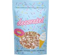 decorate! - Pearls Mix - Rose Gold and Gold Metallic - Cake Topper Sprinkles - 500g Edible Shimmer Ball Cupcake Decorations - For Weddings, Christenings & Christmas