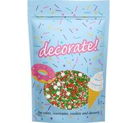 decorate! - Pearls Mix - Twinkle Christmas - Cake Topper Sprinkles - 500g Edible Shimmer Ball Cupcake Decorations - For Festive Weddings, Christenings & Christmas Parties
