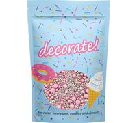 decorate! - Pearls Mix - Twinkle Pink Cake Topper Sprinkles - 500g Edible Shimmer Ball Cupcake Decorations - For Weddings, Christenings & Valentine's day Parties