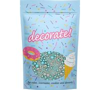 decorate! - Pearls Mix - Twinkle Turquoise Cake Topper Sprinkles - 500g Edible Shimmer Ball Cupcake Decorations - For Weddings, Christenings & Parties