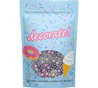 decorate! - Pearls Mix - Twinkle Violet Cake Topper Sprinkles - 500g Edible Shimmer Ball Cupcake Decorations - For Weddings, Christenings & Parties
