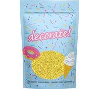 decorate! - Pearls - Shimmer Pastel Yellow Cake Topper Sprinkles - 500g Edible 4mm Cupcake/Cake Decorations - For Weddings, Christenings and Spring/Summer Themed Parties