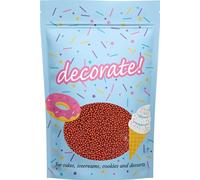 decorate! - Pearls - Shimmer Red Cake Topper Sprinkles - 500g Edible 4mm Cupcake/Cake Decorations - For Weddings, Christenings and Christmas Themed Parties