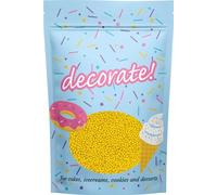 decorate! - Pearls - Shimmer Yellow Cake Topper Sprinkles - 500g Edible 4mm Cupcake/Cake Decorations - For Weddings, Christenings and Spring/Summer Themed Parties