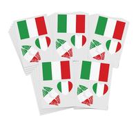 Decorate skin safely with this 75-piece temporary tattoo set featuring 23 selectable nations, perfect for matches or patriotic celebrations. Sports, party, stadium, outdoor, Italy,25pcs, Green, Whit