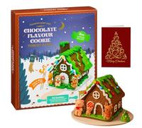 Decorate Your Own Chocolate Flavour Cookie Forest Cabin Kit - Fun Family Christmas Activity, Build & Decorate Chocolate Gingerbread House with Icing and Candy Decorations, Christmas Gifts for Kids