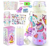 Decorate Your Own Water Bottle for Gifts for Girls - Christmas/Easter/Birthday Gift Ideas, Fun DIY Activity Crafts for Kids, Great Gift for Little Girl Painting Crafts Kit (Pastel Unicorn)