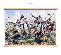 Decorate Your Room with This Knights Templar Canvas Scroll Painting - Vintage Medieval Crusader Warrior Art Poster Wall Chart C30 (40X60 CM)