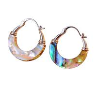 Decorate yourself with these exquisite women's drop earrings, crafted in a stunning gold finish and complemented by a shell-inspired design. The colorful accents add a touch of elegance, making them l