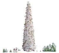 Decorated Christmas Tree - Retractable Decoration for Home at Parties, Christmas Festive Tree, for Indoor Outdoor Living Room, Farmhouse Apartment Bar Restaurant Garden Terrace