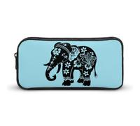 Decorated Elephant Large Pencil Case Big Capacity Pencil Pouch Pen Bag Marker Pen Case for Women Men