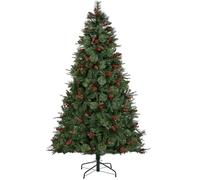 Decorated Mixed Tip Berries & Pinecones Christmas Tree, 7 ft