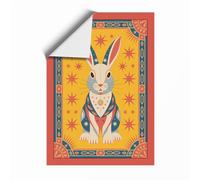 Decorated Rabbit Herald Eclectic Unframed Wall Art Print A2 (59.4×42cm), Wall Decor for Living Room, Bedroom, Office & Home, Art Gift
