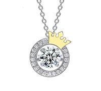 Decorated With Crystals From Cubic Stone Pendant Necklace Fashion Crown Jewelry Romantic Gift