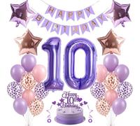 Decoration 10th birthday girl boy 10th birthday decoration girl birthday decoration 10 girl pink purple balloons 10th birthday decoration purple rose gold 10 year birthday girl 10 year birthday