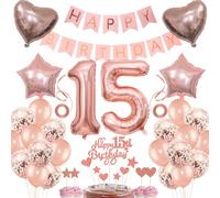 Decoration 15th Birthday Girl Cake Decoration 15th Birthday Girl Decoration Gift for 15th Birthday Girl Rose Gold Birthday 15 Girls 15th Birthday Decoration Balloon 15th Birthday 15th Birthday Girl