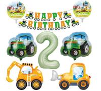Decoration 2nd Birthday Boy Tractor Birthday Decoration 2 Year Girl Balloon 2nd Birthday Pastel Green Balloon Number 2 Party Decoration