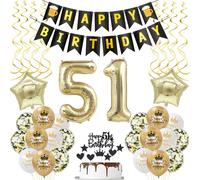 Decoration 51st Birthday Women Man Decoration Black Gold Balloon 51st Birthday Man Decoration 51st Birthday Man Black Balloon 51st Birthday Decoration Man Birthday Decoration 51 Years Birthday