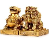 Decoration A Pair Of Abstract/PiYao Pure Bras Statue Sculpture Figurine Room Crafts Ornament Gifts Chinese Feng Shui For Home Office Decor Attract Wealth And Good Luck Statues (Size :