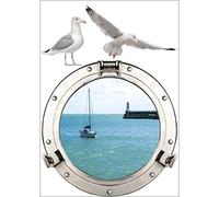 Décoration adhésive Adhesive Decoration Window Sailing Boat 48 x 48 cm, Vinyl, Multi-coloured, 1 sheet 48x68cm
