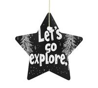 Decoration Adventure Lover Let'S Go Explore Hanging Funny Christmas Tree Pendant For Women Family Girls