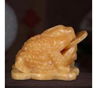 Decoration Art Statue Sculpture - Desktop Decoration Figurine, Money Frog Jade Statues,Feng Shui Three-legged Toad Figurines,Good Luck And Wealth Sculpture, For Prosperity Home Decoration Gift(Yellow)