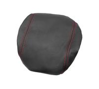 Decoration Car Armrest Leather Cover For Q5 2010-2018 Car Center Control Armrest Box Protective Cover Elastic Band(Black with red)