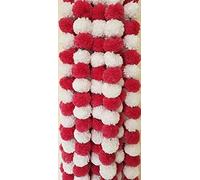 DECORATION CRAFT Magenta & White 5ft Artificial Marigold Flower Garland for Parties Wedding Diwali Mehndi Pooja Festival & Traditional Indian Theme Decoration Home Decoration Photo Prop Backdrops DIY