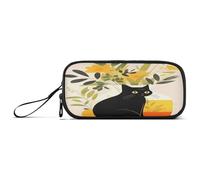Decoration Drawing Black Cat Pencil Bag, Large Pencil Pouch, School Pencil Bag
