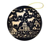 Decoration Farm Animals Vintage Style Country Hello Winter Hanging Unique Christmas Tree Ornament For Home Outdoor Family